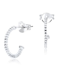 C Shaped Roll Silver Ear Stud STS-3891